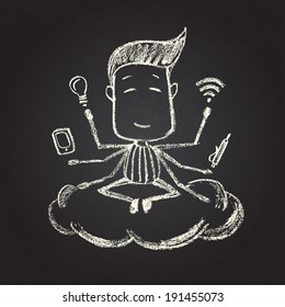 Illustration of chalked character