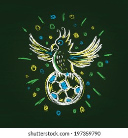 Illustration of chalked composition with a soccer ball