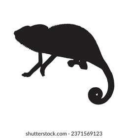 Illustration of a Chameleon Vector Silhouette Art