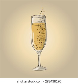 Illustration of champagne glass