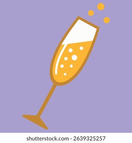 Illustration of a champagne glass with bubbles.