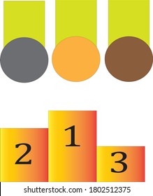 an illustration of the championship podium and the medal