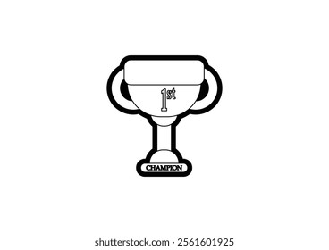
Illustration of the championship trophy on a white background using outline style