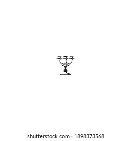 illustration of chandelier logo icon design with black colour and white background