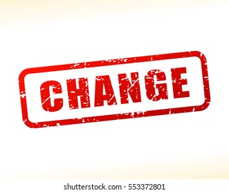 Illustration of change text buffered on white background