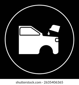 Illustration of changing oil car engine in workshop service. Car icon of oil refill vector illustration