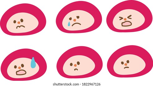 Illustration of a character with a boring expression