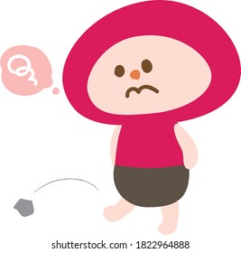 Ilustración de un personaje con una cara aburrida