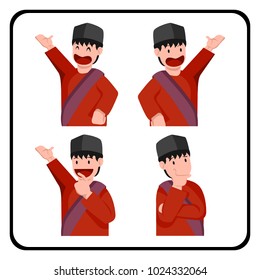Illustration Character Boy in many variation attitude, gesture, and manner