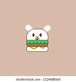Ilustración del conejo de la hamburguesa de caracteres