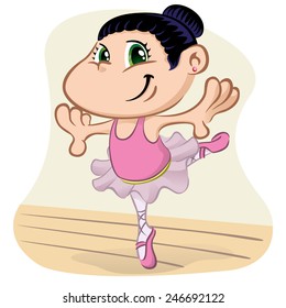 Illustration is a character child bankrolling ballet. Ideal for dance and institutional information