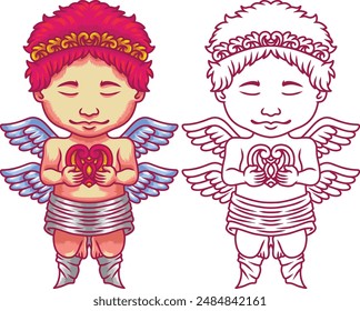 Illustration character cupid vector art 