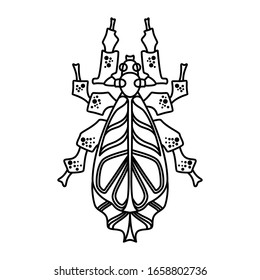 Illustration character of cute Insect black line art, Vector pattern on white background for you design 