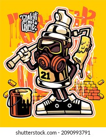 Illustration Character Graffiti Spray cartoon