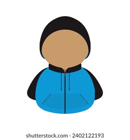 illustration of the character icon of a blue jacket man