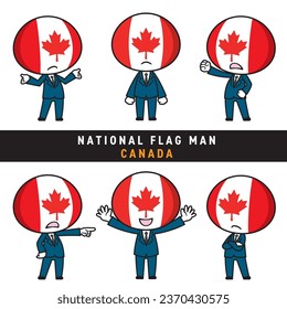 Illustration of a character personifying the Canadian flag