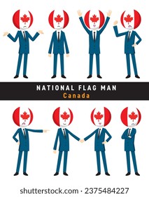 Illustration of a character personifying the Canadian flag