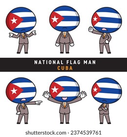 Illustration of a character personifying the Cuban flag