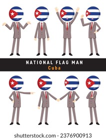 Illustration of a character personifying the Cuban flag