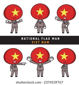 Illustration of a character personifying the Vietnam flag