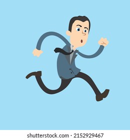 Illustration character Professional workers Businessman emotions hurried go to work