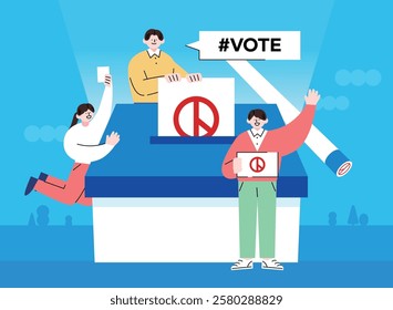 Illustration of a character that encourages voting