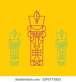 Illustration character vector line art with color options knight character, cards king character