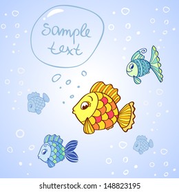 Illustration characters cute Fish