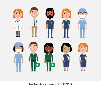 Illustration Of Characters Depicting Medical Occupations