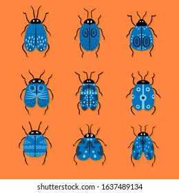 Illustration characters set of cute Insects cartoon,Vector seamless pattern background for you design