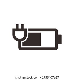 illustration of charging icon with outline style