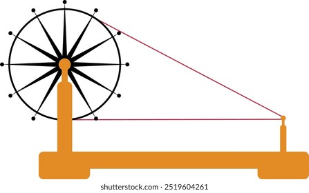 Illustration of charkha, Gandhi Ji Charkha