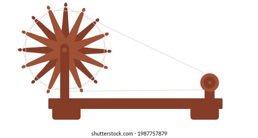 illustration of charkha on the birthday of Gandhi.