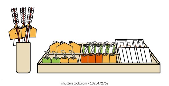 illustration of charm at shrine