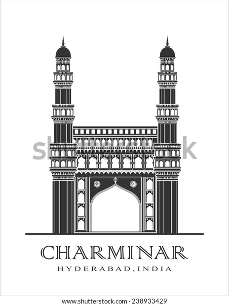 Illustration Charminar Monument Hyderabad India Stock Vector (Royalty ...