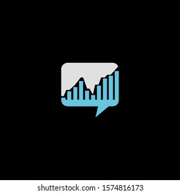 illustration of a chart and bubble talk icon