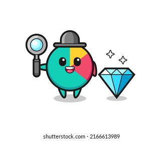 Illustration des Kartenzeichens mit Diamant , süßes Design für T-Shirt, Aufkleber, Logo-Element