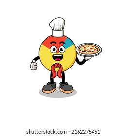 Illustration of chart as an italian chef , character design