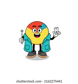 Illustration of chart mascot as a dentist , character design