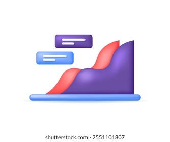 illustration of a chart and statistics. concept of information data graph. presentation of information or diagram. symbol or icon. minimalist 3d style design. element