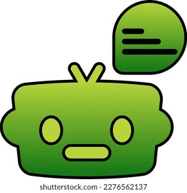 Illustration of chat bot. Gradient icon of bot ai with chat bubble. Artificial intelligence technology illustration. Assistance service of chatbot technology. Robot assistant