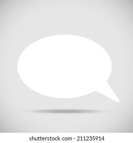 Illustration of a chat bubble against a gray background.
