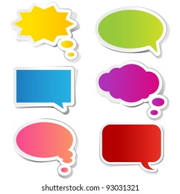 illustration of chat bubble in paper sticker style