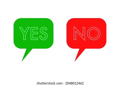 Illustration of chat bubble with yes and no option.