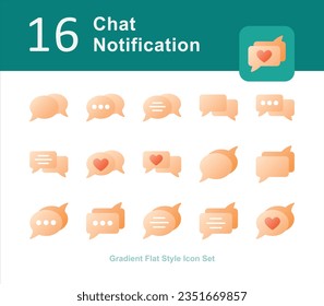 Illustration of Chat Notification Collection design Flat Gradient Icon. Chat Notification Flat Gradient Icon Pack. Set of Chat Notification Flat Gradient Icon