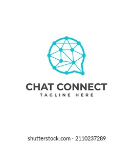 Illustration Chat Talk Connection Network Technology logo design vector