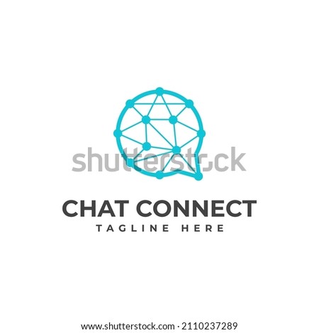 Illustration Chat Talk Connection Network Technology logo design vector