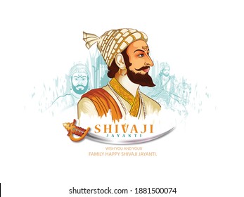 Illustration of Chatrapati Sjiivaji Maharaj, Shivaji maharaj jayanti with hindi text