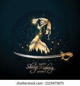 Illustration of Chatrapati Sjiivaji Maharaj with sword, Shivaji maharaj jayanti 