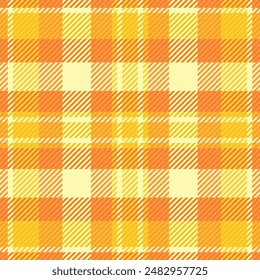 Illustration check background tartan, scotland seamless textile plaid. Warmth pattern fabric texture vector in orange and yellow colors palette.